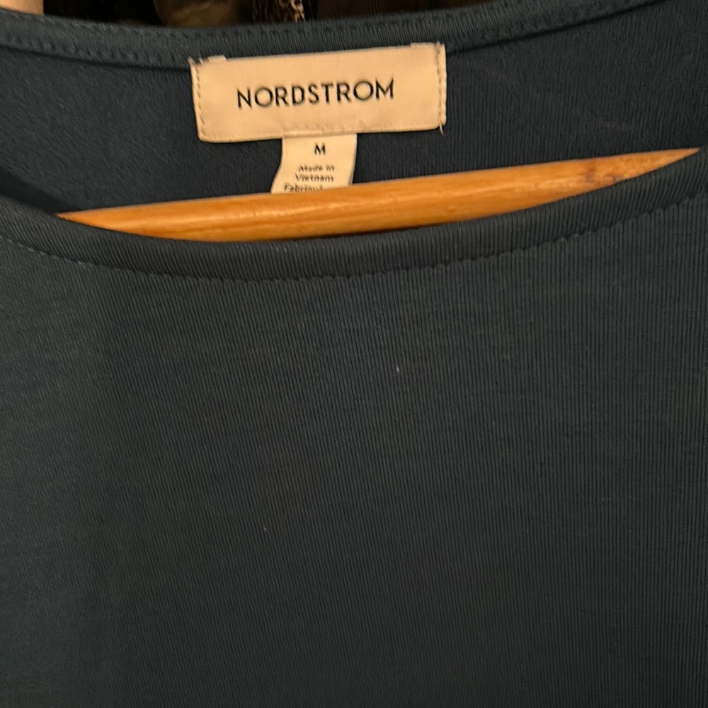 Nordstrom Flair Sleeve Blue-Green Top